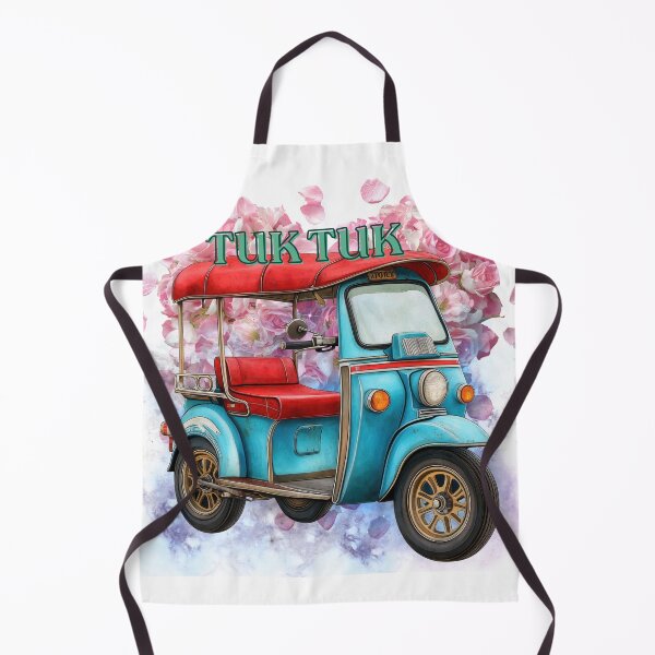 Item preview, Cute Tuk Tuk Thailand | Vintage Thai Taxi Floral Illustration designed and sold by ChenEngEng.