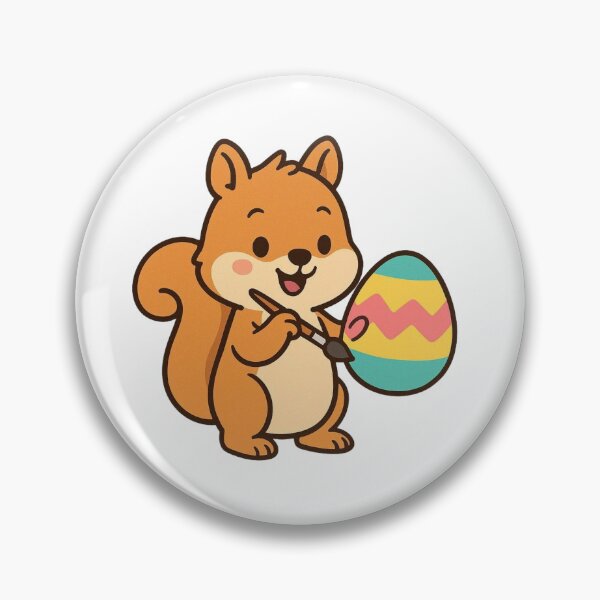 Item preview, Happy Squirrel Painting Easter Egg – Cute Spring Animal Character designed and sold by Confuzz1ed.