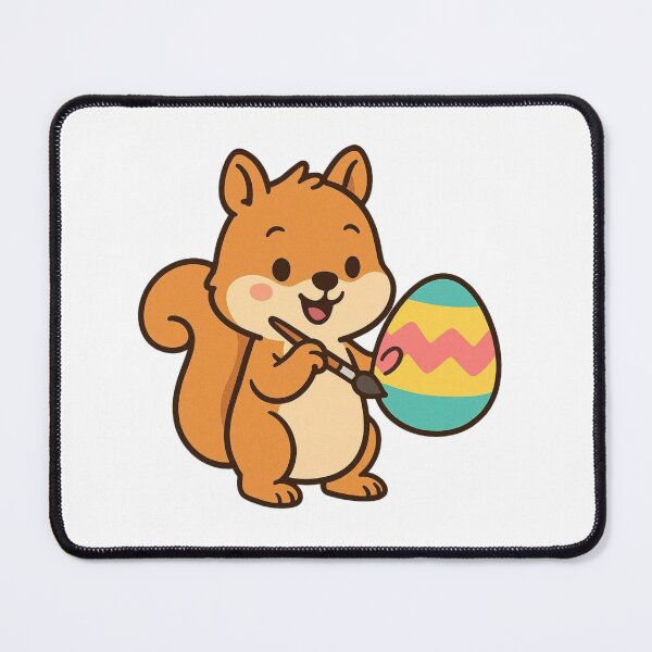 Item preview, Happy Squirrel Painting Easter Egg – Cute Spring Animal Character designed and sold by Confuzz1ed.