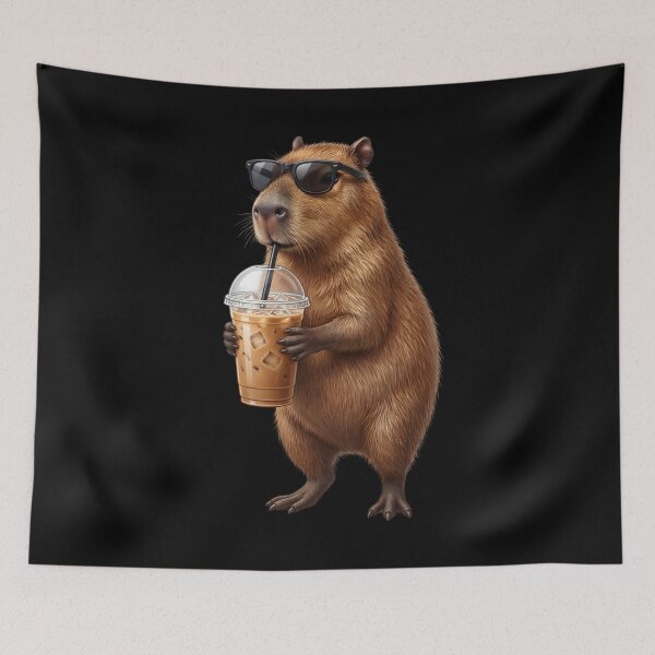 Item preview, Funny Capybara Drinking Iced Coffee Meme Capybara Lover designed and sold by TerryConnells.