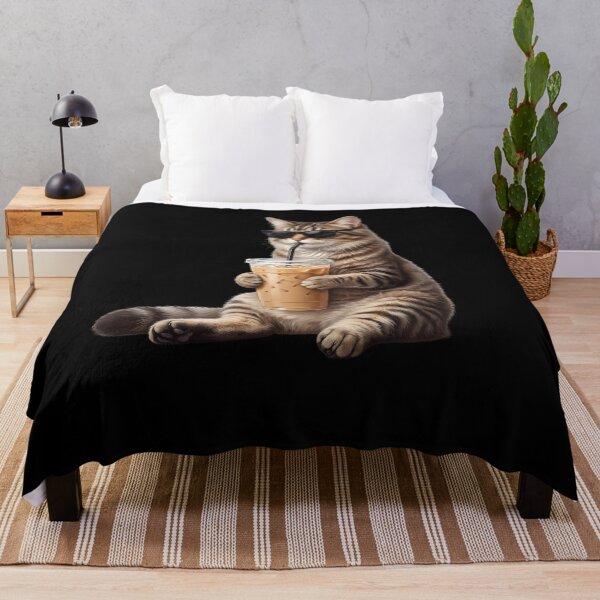 Item preview, Funny Cat Drinking Iced Coffee Meme Kitten Lover designed and sold by TerryConnells.