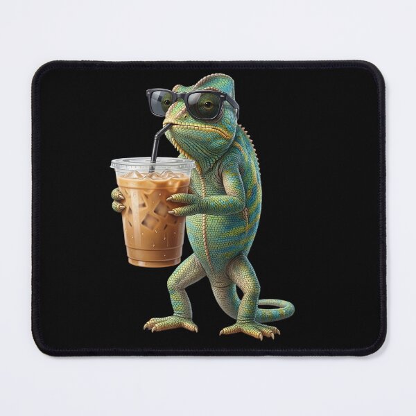 Item preview, Funny Chameleon Drinking Iced Coffee Meme Chameleon Lover designed and sold by TerryConnells.
