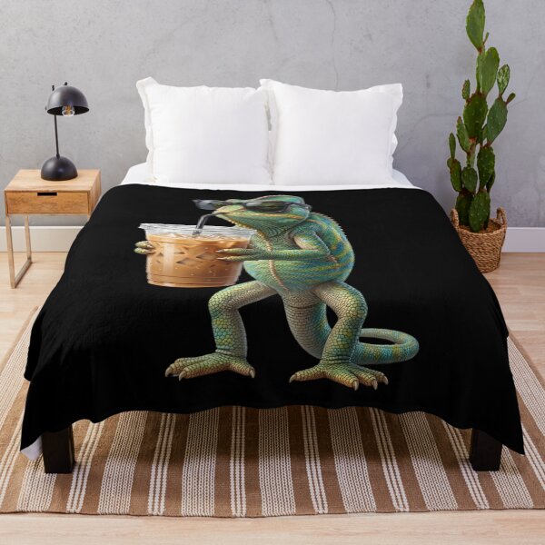 Item preview, Funny Chameleon Drinking Iced Coffee Meme Chameleon Lover designed and sold by TerryConnells.