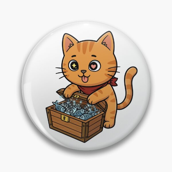 Item preview, Pirate Cat Opening Treasure Chest designed and sold by VisioraCreative.