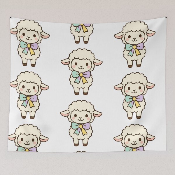 Item preview, Sweet Lamb Wearing Easter Ribbon – Cute Spring Farm Animal Character designed and sold by Confuzz1ed.