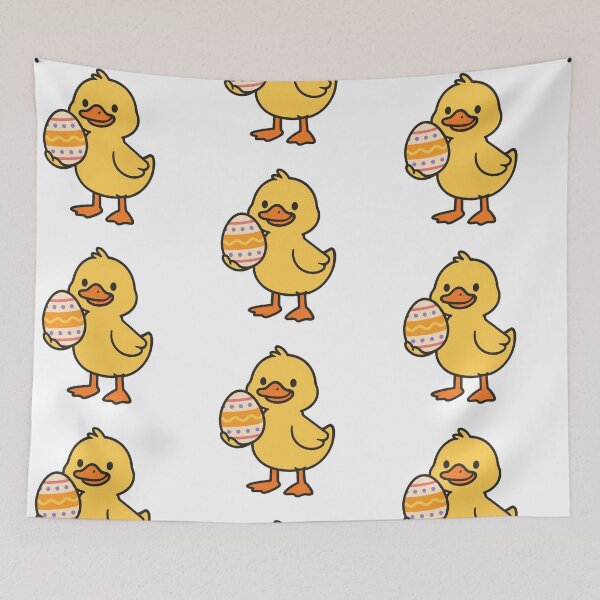 Item preview, Cute Duck Holding Decorated Easter Egg – Fun Spring Animal Illustration designed and sold by Confuzz1ed.