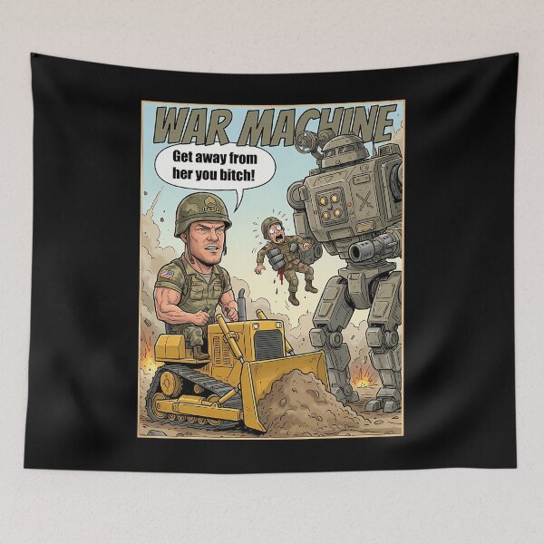 Item preview,  Funny War Machine Movie Caricature Meme  designed and sold by ZyadAlnaim.