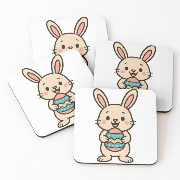 Item preview, Happy Bunny Holding Colorful Easter Egg – Cute Spring Holiday Character designed and sold by Confuzz1ed.