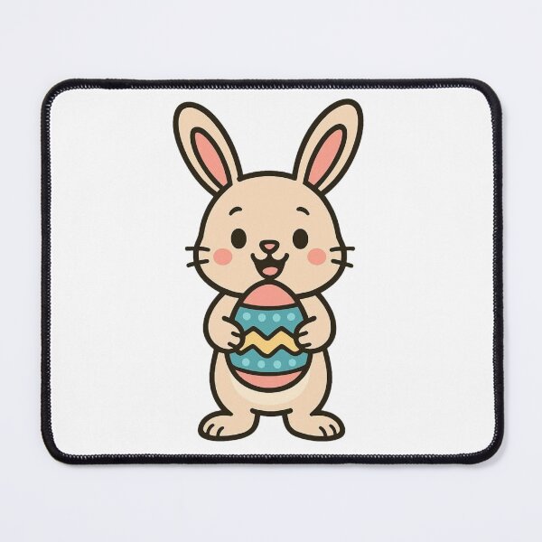 Item preview, Happy Bunny Holding Colorful Easter Egg – Cute Spring Holiday Character designed and sold by Confuzz1ed.