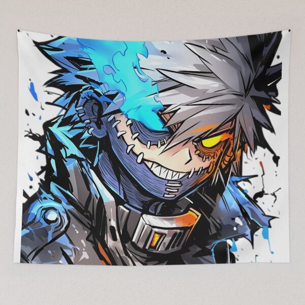 Item preview, Blue Fire Anime Villain Aesthetic – Dark Manga Style Streetwear Design designed and sold by Dyan4.