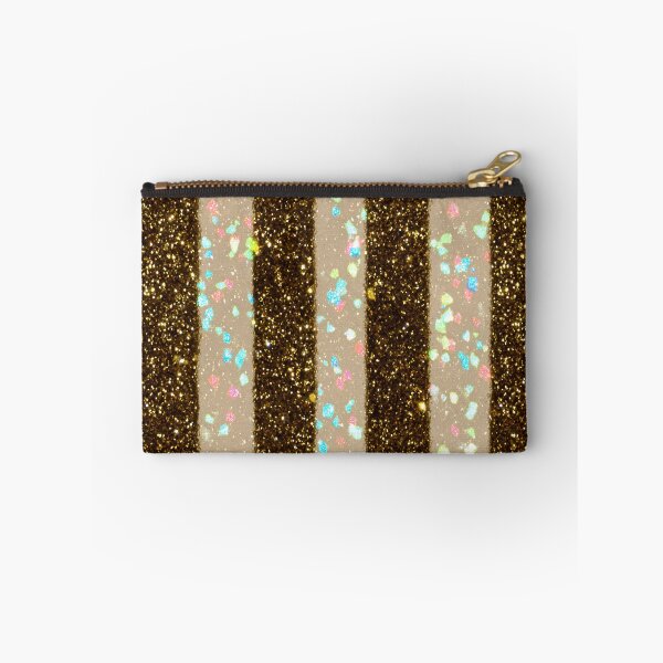 Aperçu de l'œuvre Motif à rayures holographiques à paillettes dorées créée et vendue par bubblegoth.