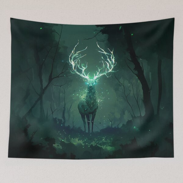 Item preview, Radiant Antler Spirit In Dark Forest designed and sold by Christian Weiss.