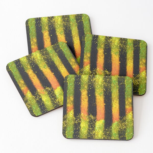 Item preview, Chartreuse Gold Black Glitter Stripes designed and sold by bubblegoth.