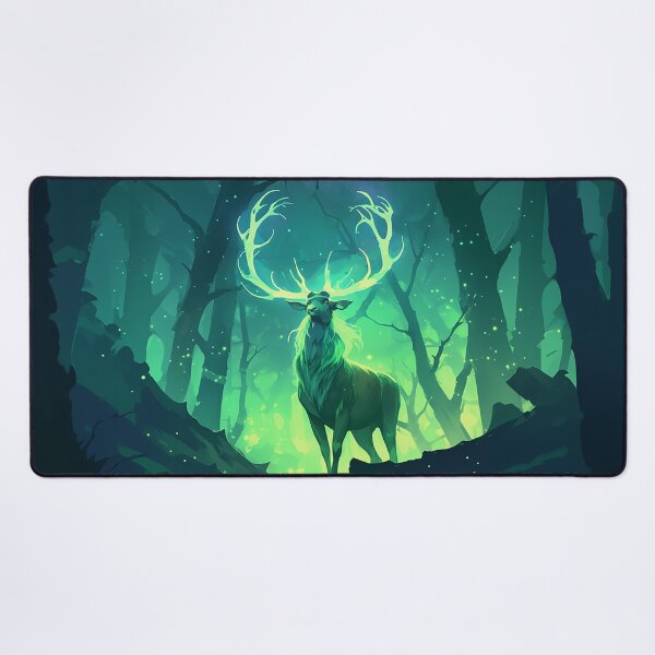 Item preview, Glowing Emerald Spirit Stag In Forest designed and sold by Christian Weiss.