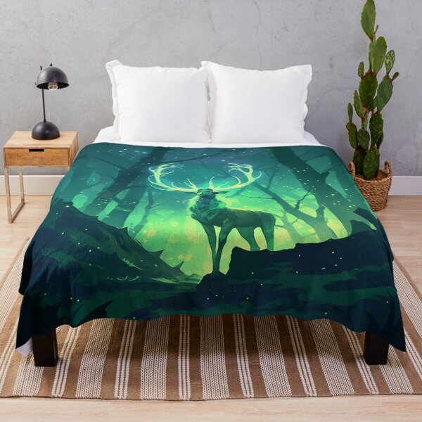 Item preview, Glowing Emerald Spirit Stag In Forest designed and sold by Christian Weiss.