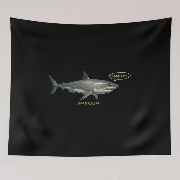 Item preview, White Shark Sarcastic 'I Love Salad' Marine Humor designed and sold by handcraftline.