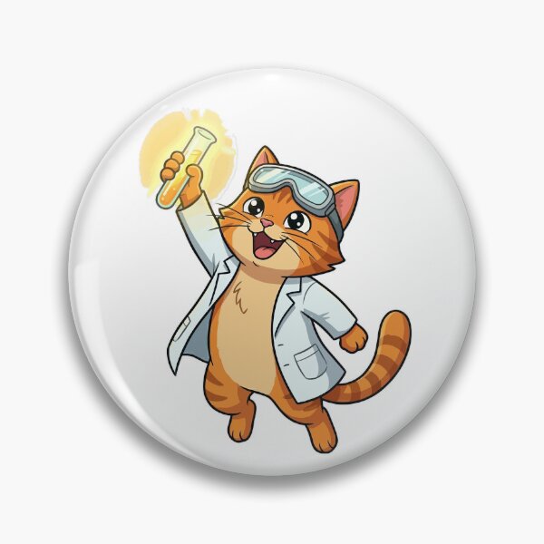 Item preview, Orange Cat Celebrating Science Discovery designed and sold by VisioraCreative.