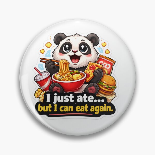 Item preview, Funny Hungry Panda Meme Sticker – “I Just Ate But I Can Eat Again” Cute Panda Sticker designed and sold by IntroInk.