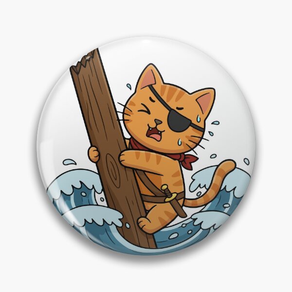 Item preview, Pirate Cat Clinging to Driftwood designed and sold by VisioraCreative.