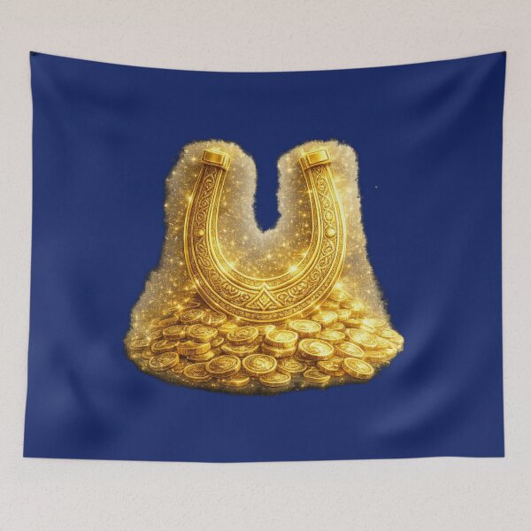 Item preview, Golden Lucky Horseshoe. Symbol of Luck and Prosperity. designed and sold by Nika Art Studio.