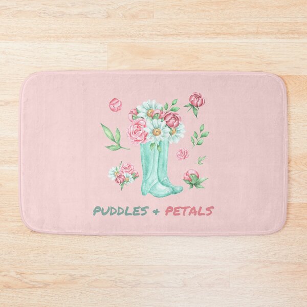 Item preview, Puddles & Petals - Mint Green Rainboots with Rose Petals designed and sold by ChasingRabbit05.