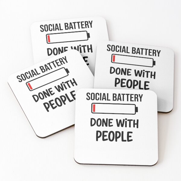 Item preview, Social Battery Low – Done With People Funny Introvert Design designed and sold by bazstees54.