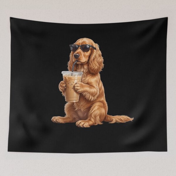 Item preview, Funny Cocker Spaniel Drinking Iced Coffee Meme Dog Lover designed and sold by TerryConnells.