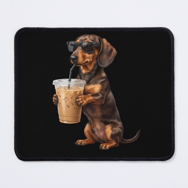 Item preview, Funny Dachshund Drinking Iced Coffee Meme Dog Lover designed and sold by TerryConnells.