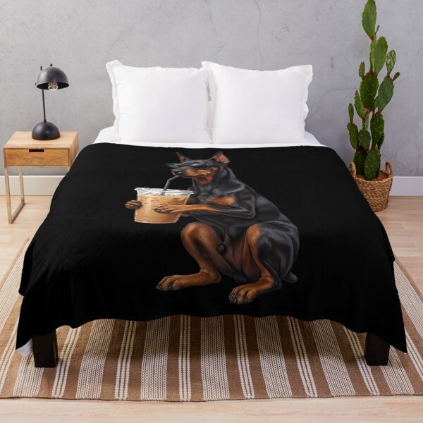 Item preview, Funny Doberman Pinscher Drinking Iced Coffee Meme Dog Lover designed and sold by TerryConnells.
