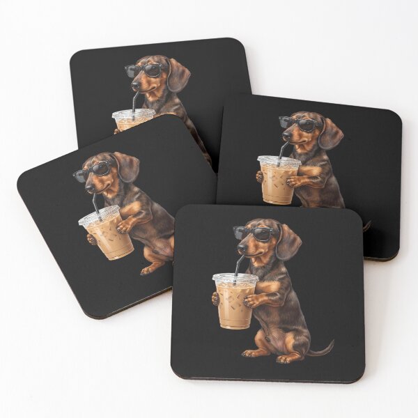 Artikelvorschau, Lustiges Meme eines Dackels, der Eiskaffee trinkt – ideal für Hundeliebhaber entworfen und verkauft von TerryConnells.
