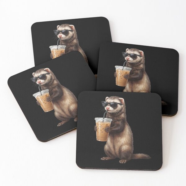 Item preview, Funny Ferret Drinking Iced Coffee Meme Ferret Lover designed and sold by TerryConnells.