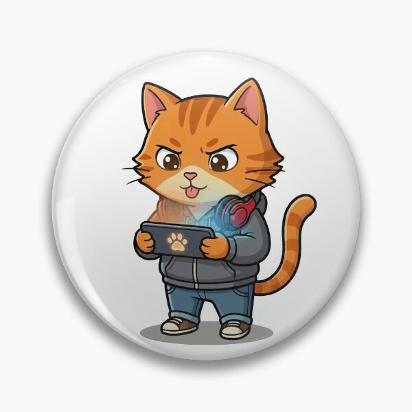Item preview, Orange Cat Focused Mobile Gaming designed and sold by VisioraCreative.