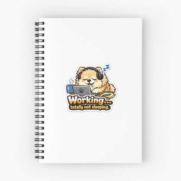 Item preview, Funny Work From Home Dog Meme Sticker – “Working… Totally Not Sleeping” Cute Office Humor Sticker designed and sold by IntroInk.