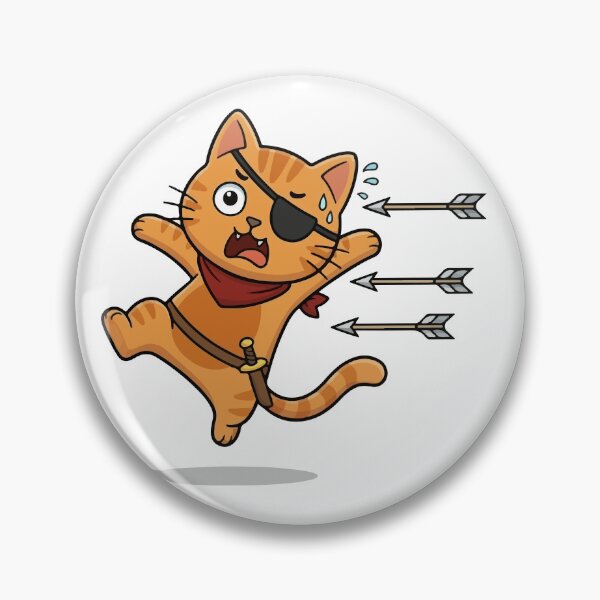 Item preview, Pirate Cat Dodging Flying Arrows designed and sold by VisioraCreative.