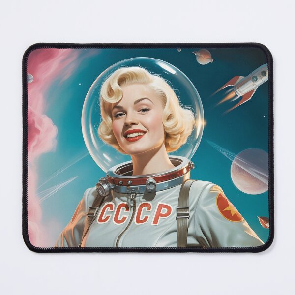 Item preview, Astro Pin-Up — Cosmic Dream | Retro Space Pin-Up Art Print, 1950s Sci-Fi Woman Poster, Vintage Nebula Wall Decor designed and sold by MooLaLa.Store.