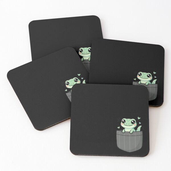 Item preview, Cute pocket green cartoon gecko designed and sold by franky-and-art.