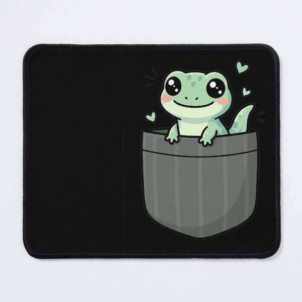 Item preview, Cute pocket green cartoon gecko designed and sold by franky-and-art.