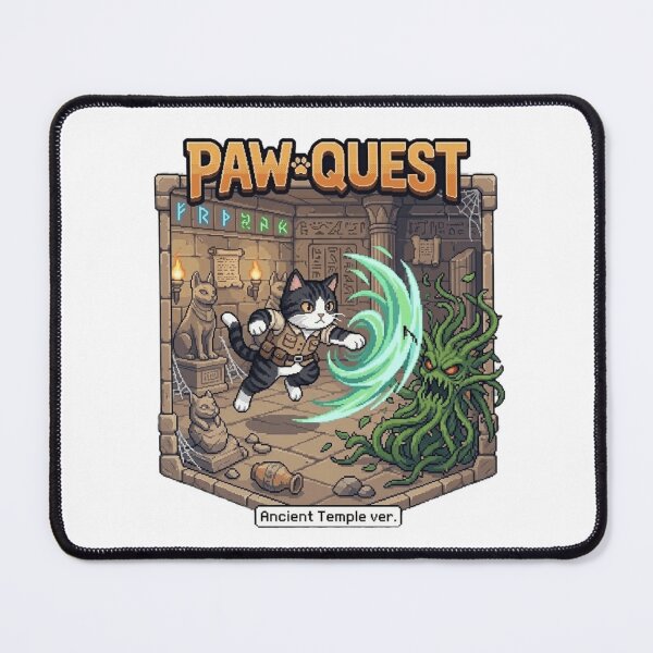 Item preview, Paw Quest Tomb Raider Cat – Pixel Magic Ancient Temple Adventure designed and sold by PawMic.