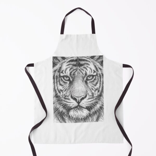 Item preview, Tiger Face Pencil Sketch Portrait – Black and White Realistic Big Cat Wildlife Drawing designed and sold by Leon Woods Pencil Art.