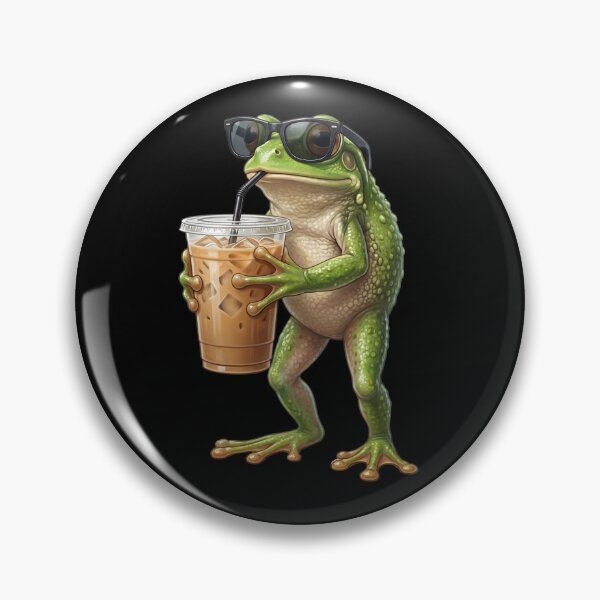 Item preview, Funny Frog Drinking Iced Coffee Meme Frog Lover designed and sold by TerryConnells.