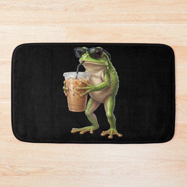 Item preview, Funny Frog Drinking Iced Coffee Meme Frog Lover designed and sold by TerryConnells.