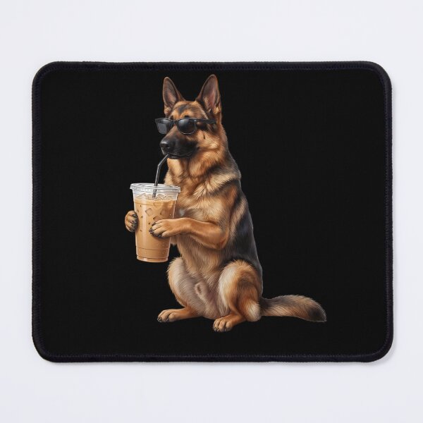 Item preview, Funny German Shepherd Drinking Iced Coffee Meme Dog Lover designed and sold by TerryConnells.