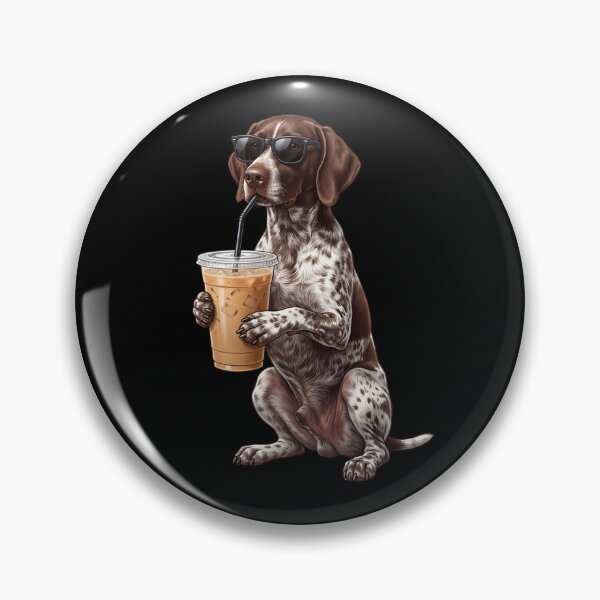 Item preview, Funny German Shorthaired Pointer Drinking Iced Coffee Meme Dog Lover designed and sold by TerryConnells.