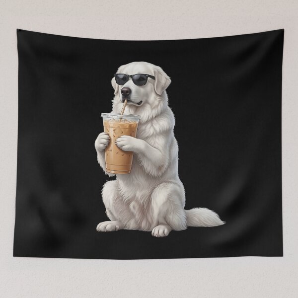 Item preview, Funny Great Pyrenees Drinking Iced Coffee Meme Dog Lover designed and sold by TerryConnells.