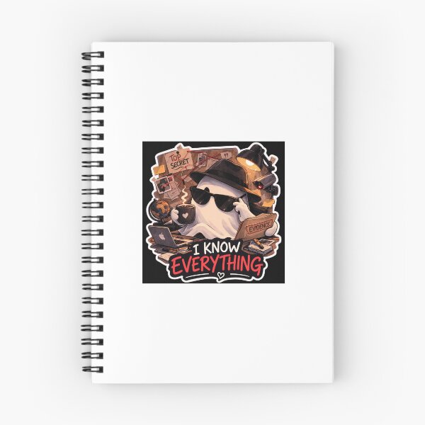 Item preview, Cute Spy Ghost Sticker – I Know Everything Funny Ghost Detective Sticker designed and sold by Humpty143.