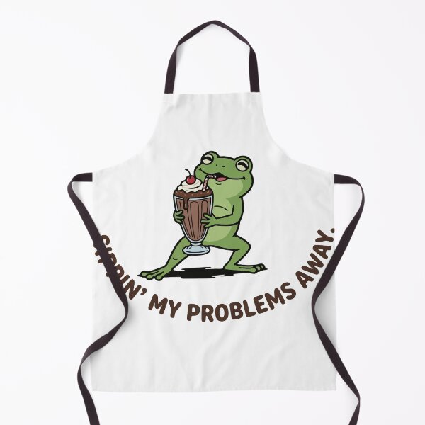 Item preview, Frog Drinking Chocolate Milkshake Illustration designed and sold by Floomart.