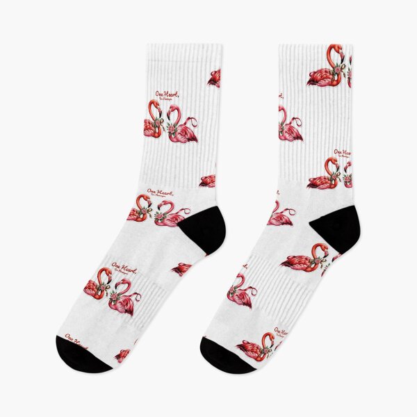 Item preview, One Heart Two Flamingos – Romantic Flamingo Couple Love Illustration designed and sold by Grxcreation.