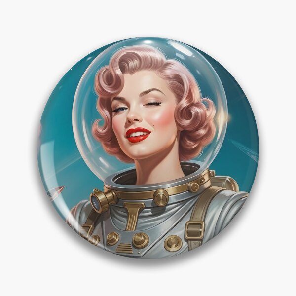 Item preview, Astro Pin-Up — Blast Off | Retro Space Pin-Up Art Print, 1950s Sci-Fi Woman Poster, Vintage Cosmos Wall Decor designed and sold by MooLaLa.Store.