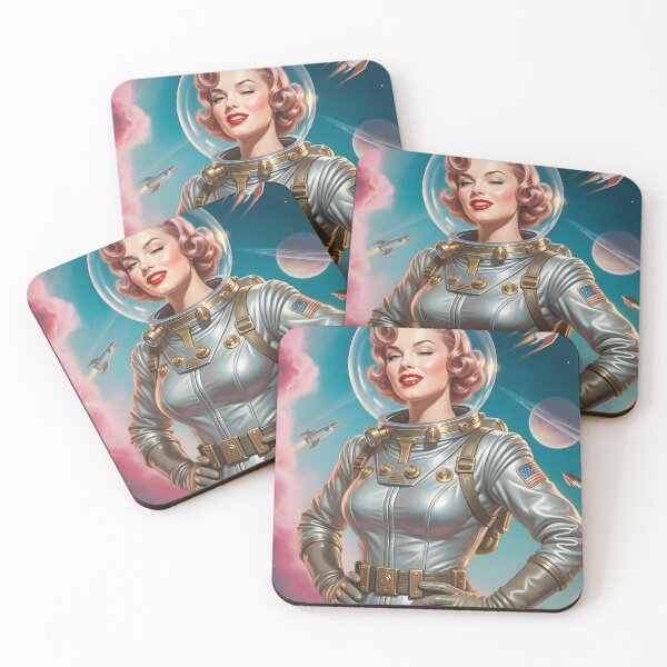 Item preview, Astro Pin-Up — Blast Off | Retro Space Pin-Up Art Print, 1950s Sci-Fi Woman Poster, Vintage Cosmos Wall Decor designed and sold by MooLaLa.Store.