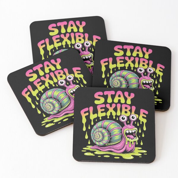 Item preview, Stay Flexible - Psychedelic Grotesque Snail with Drippy Bubble Letters designed and sold by Pro AguiZoul Art.